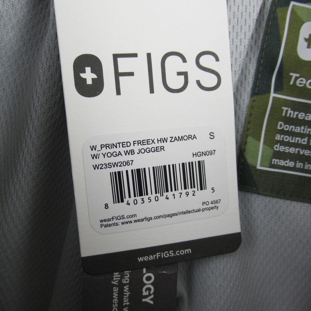 FIGS Zamora Jogger Scrub Pants Womens Small Green‎ Geometric Camo W23SW2067 NEW - Picture 3 of 9